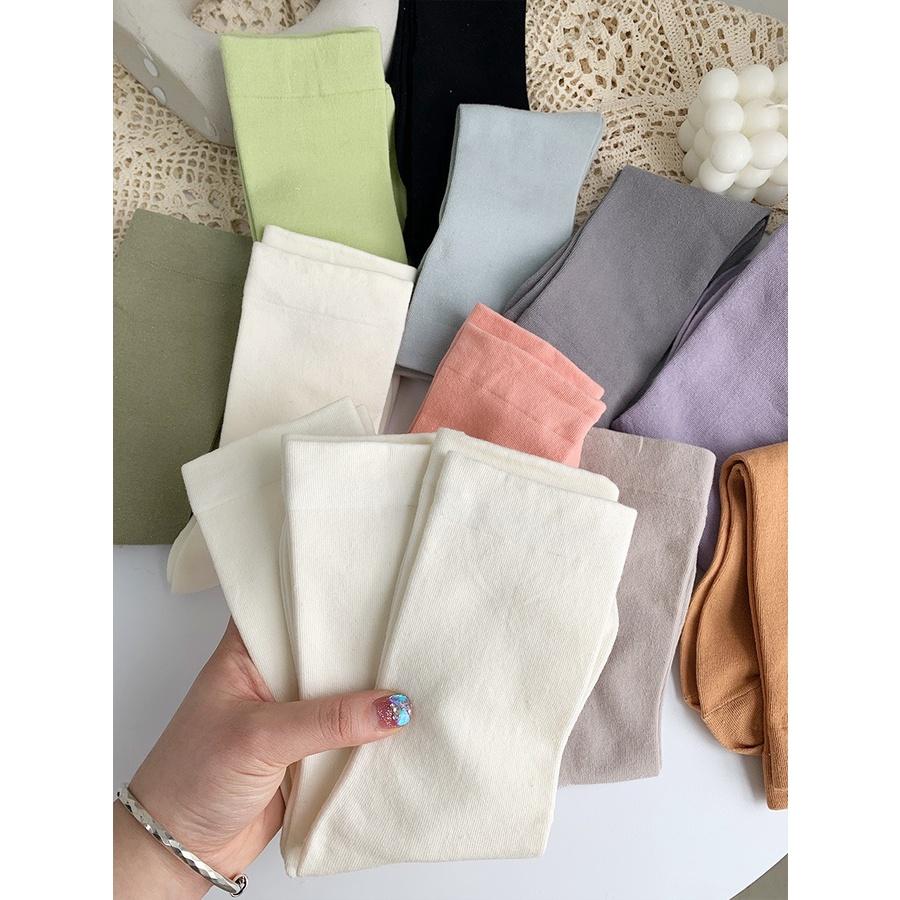 Tất Cao Cổ Nam Nữ Vớ Cao Cổ Nữ Nam Màu Pastel Vintage Chất Cotton Mịn CamCamVintage Tất Vớ Cổ Cao Nữ Vớ Cao Cổ Cao Cấp