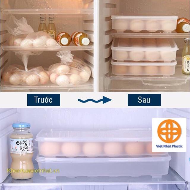 Hộp đựng trứng 24 quả có nắp đậy nhựa Việt Nhật , khay bảo quản trứng không bị vỡ chắc chắn