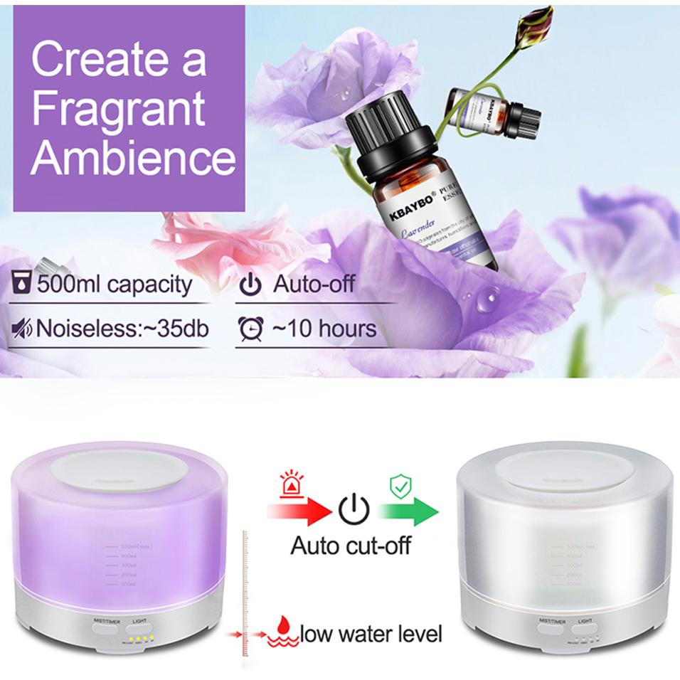 Hương Thơm Khuếch Tán Tinh Dầu 500ML Bluetooth Âm Nhạc Hương Thơm Khuếch Tán Đèn LED Đổi Màu 12W Máy Phun Sương Tạo Độ Ẩm Hộ Gia Đình Siêu Âm Thanh Máy Phun Sương Tạo Độ Ẩm