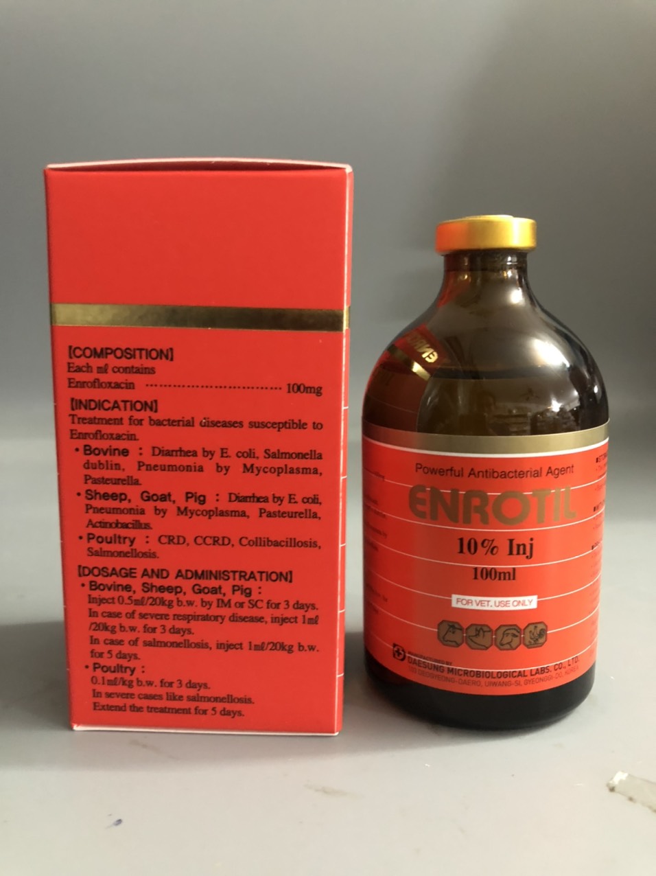 Thuốc thú y, Enrotil/ enro 10% (100ml) dùng cho chó, mèo, gia súc, gia cầm