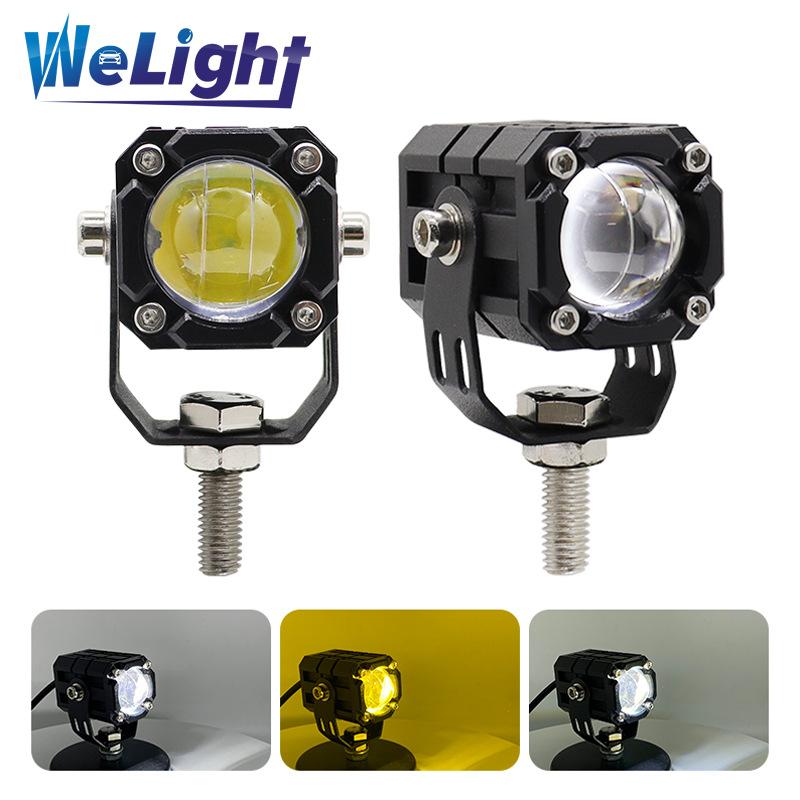 Giá thấp nhất xe máy ĐÈN LED định vị xe điện đầu máy thấu kính hai màu bên ngoài ĐÈN LED làm việc đa chế độ với đèn flash