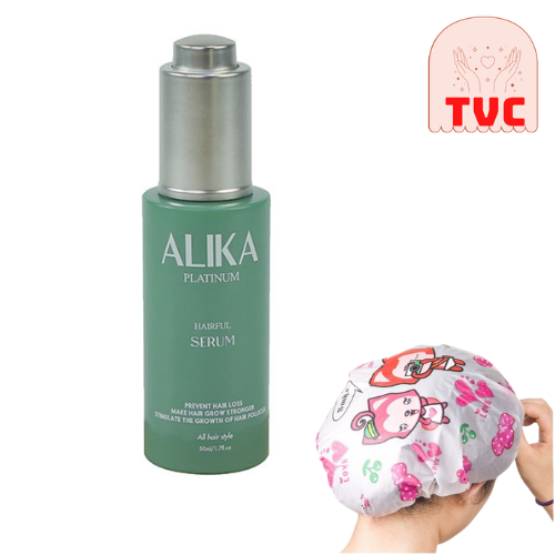 Tinh chất Alika Platinum Hairful Serum 50ml, Tặng Mũ Trùm Tóc Ngẫu Nhiên