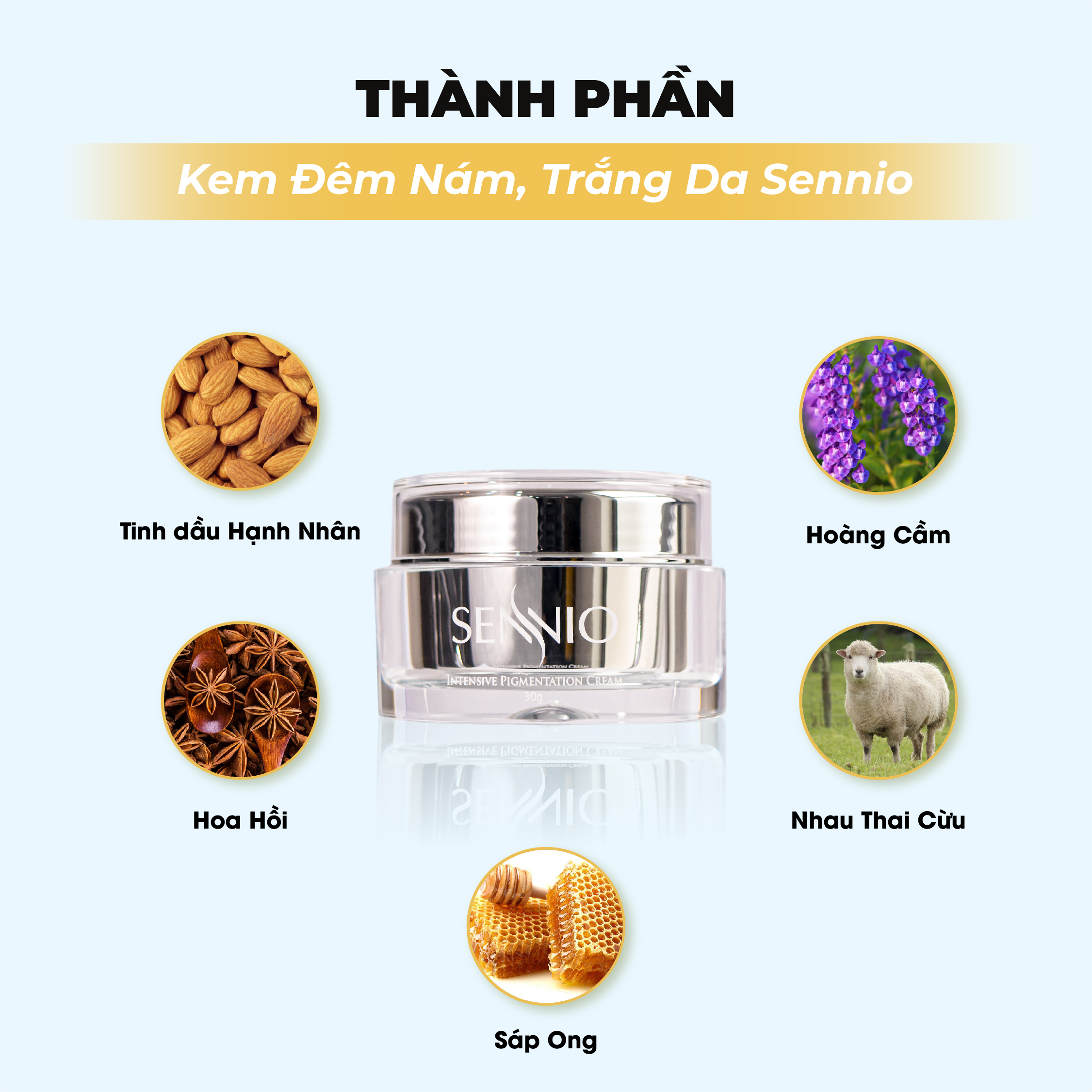 Kem đêm xóa mờ thâm nám SENNIO 