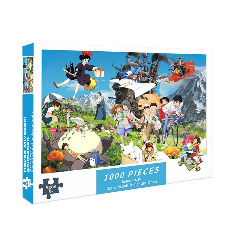 Tranh ghép xếp hình 1000 mảnh Ghibli - Đồ chơi phát triển tư duy quà tặng ý nghĩa. Kích thước: 75x50 cm