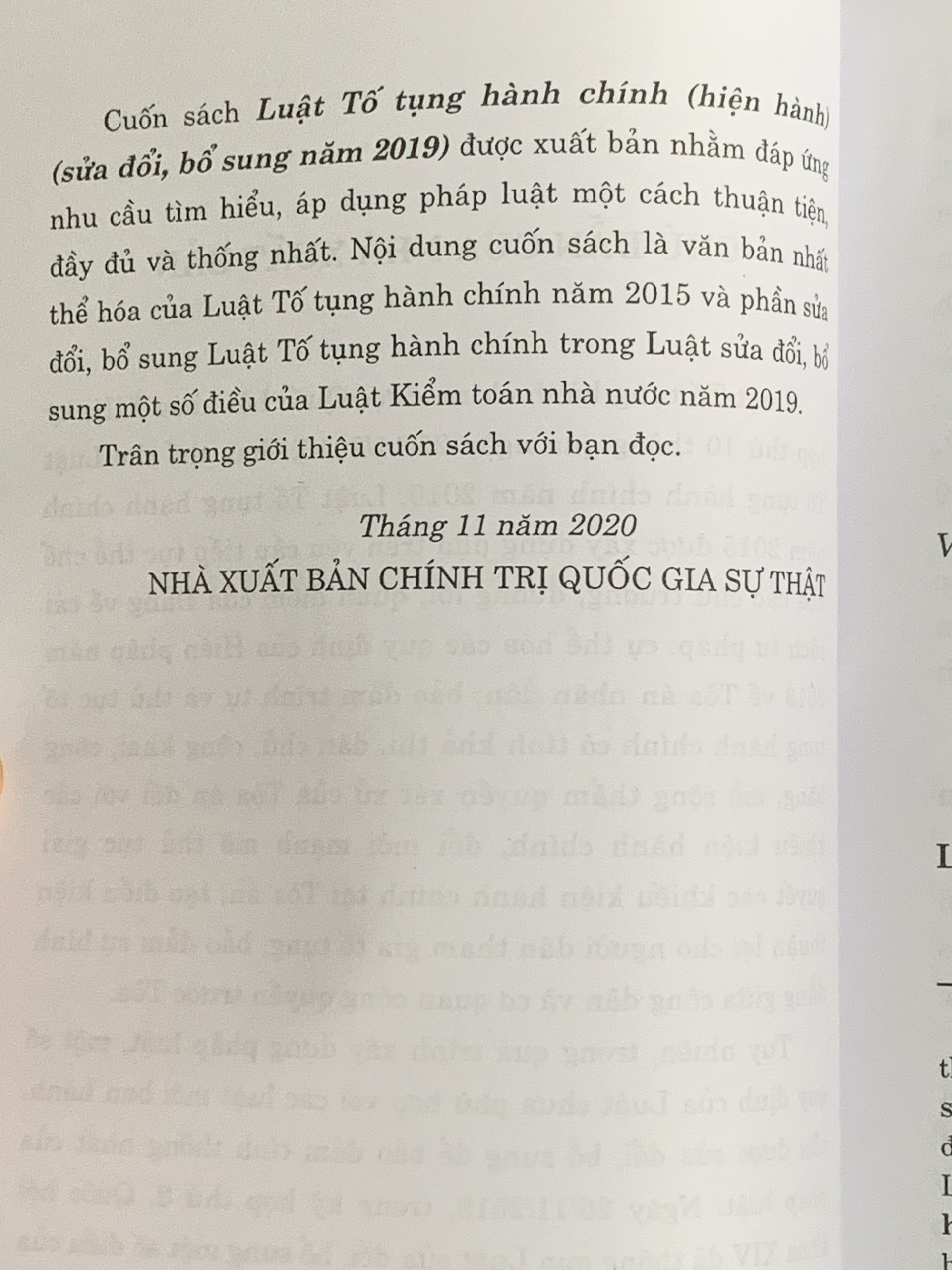 Luật Tố Tụng Hành Chính (Hiện Hành, Sửa Đổi, Bỗ Sung 2019)