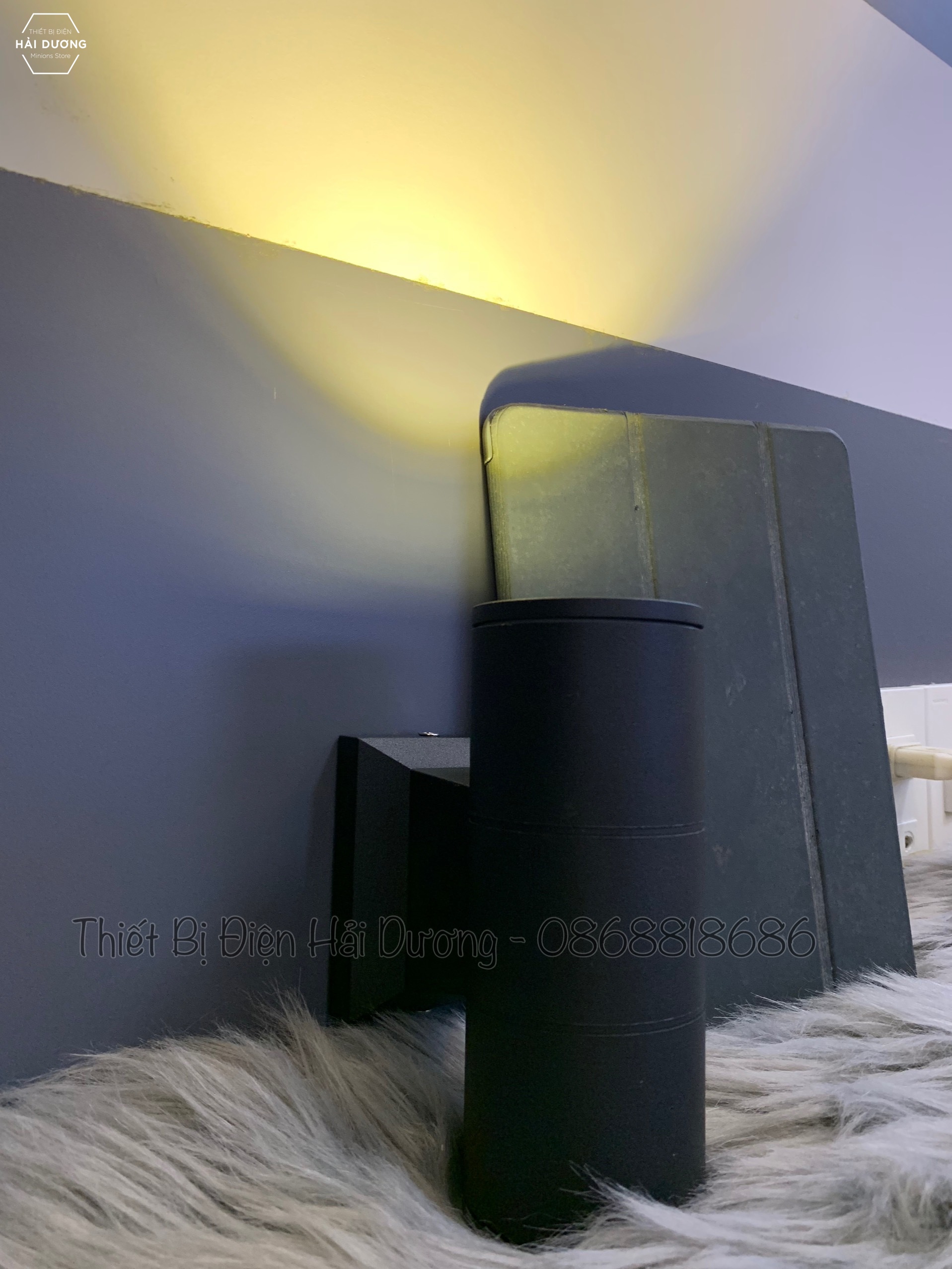 Đèn led gắn tường hình trụ TN916 6w - Ánh sáng vàng - Chống nước thân nhôm - Cầu Thang Cổng Hiên Nhà Sân Vườn