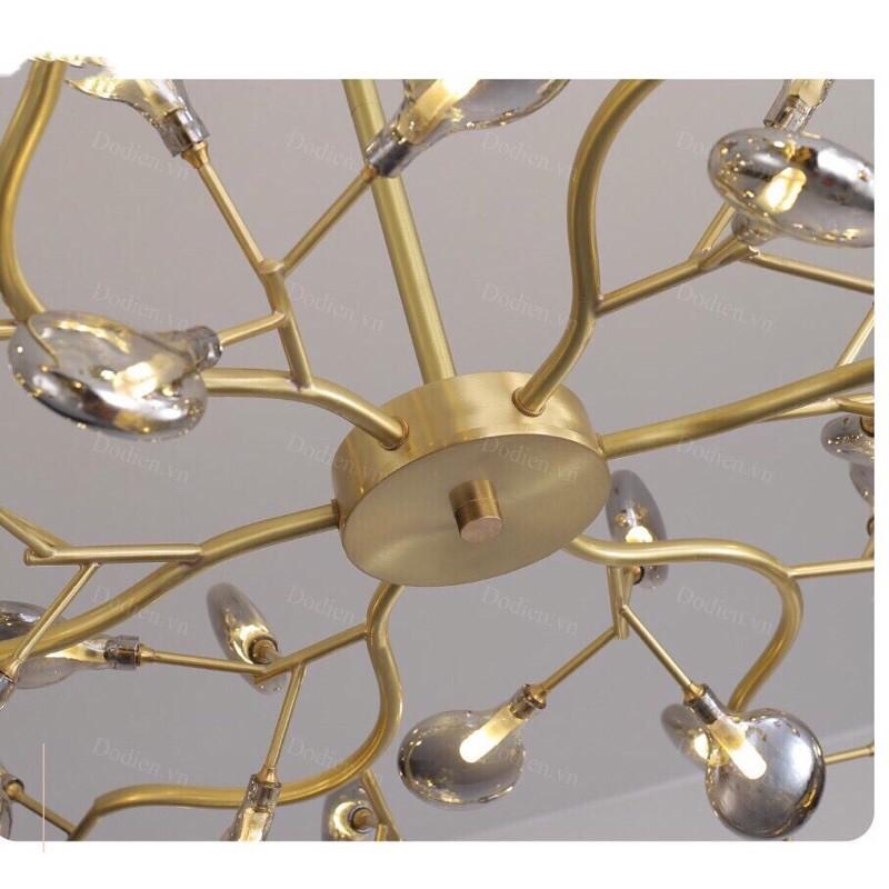 Đèn thả trần trang trí Hera đen 45 lá, decor trang trí trần nhà sang trọng, độc đáo