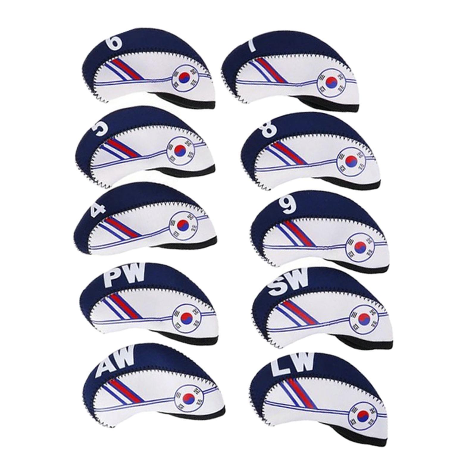 10Pcs Universal Golf Club Head Cover Golf Iron Covers for Most Irons Club Men Golfers