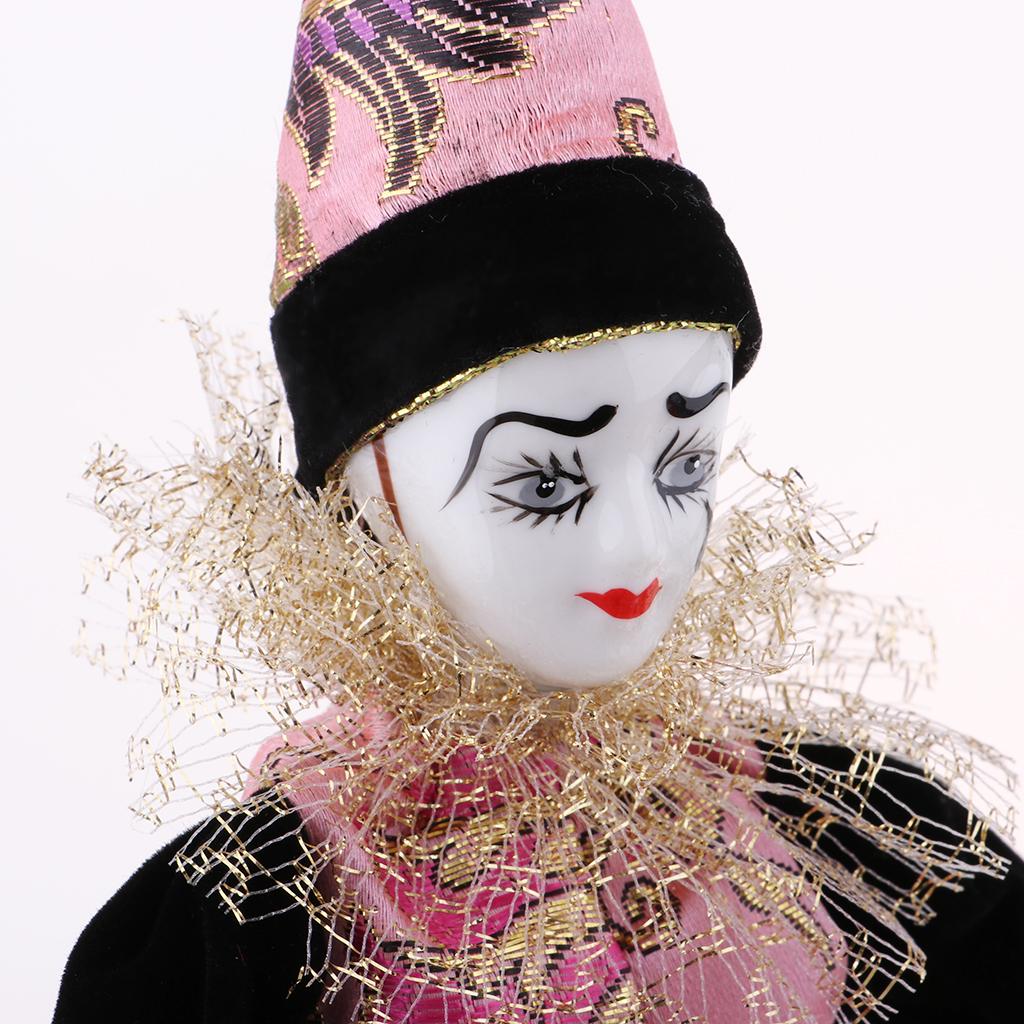 9 Inch Porcelain Dolls Italian Eros Triangel Dolls Model Sad Clown For Dollhouse Decoration Pink