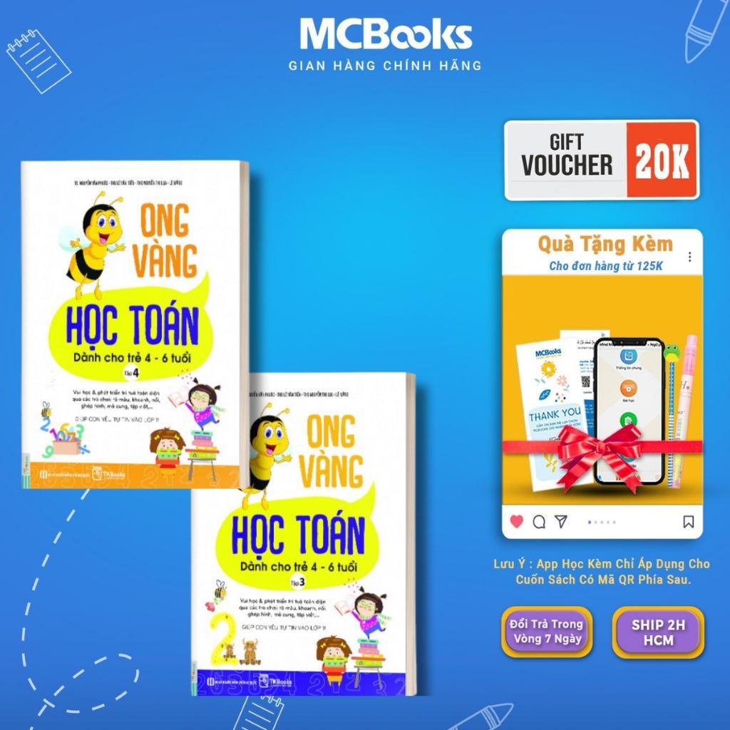 Sách - Ong Vàng Học Toán Dành Cho Trẻ 4 - 6 Tuổi - Tập 3 + 4 - Combo 2 Cuốn - MCBooks