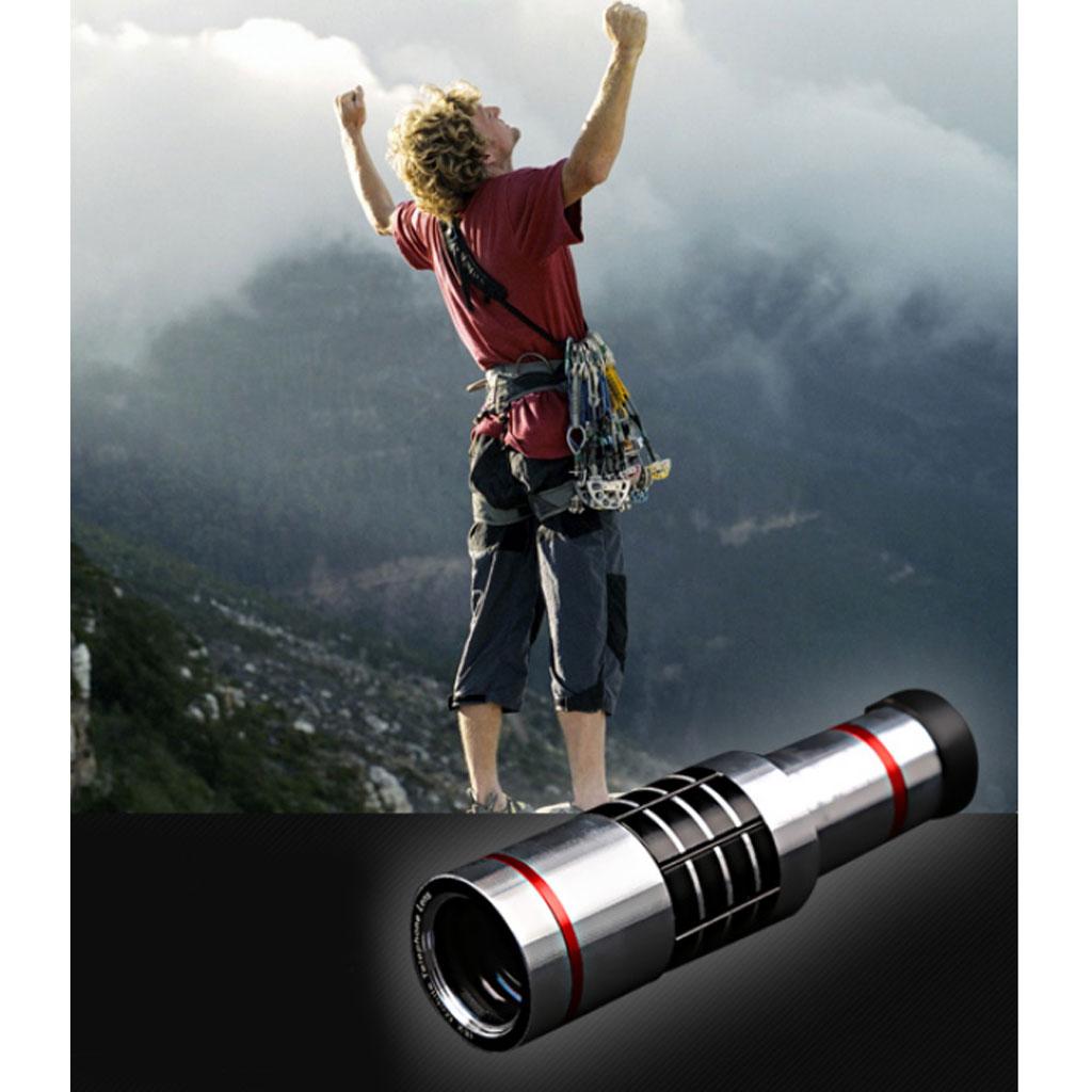 18X Universal Optical Zoom Mobile Phone Telephoto Telescope Lens Silver