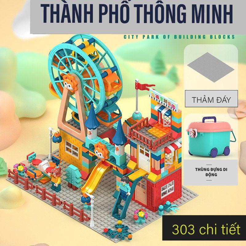 Bộ lắp ghép xếp hình thành phố thông minh. đồ chơi phát triển, tư duy cho bé từ 2-12 tuổi