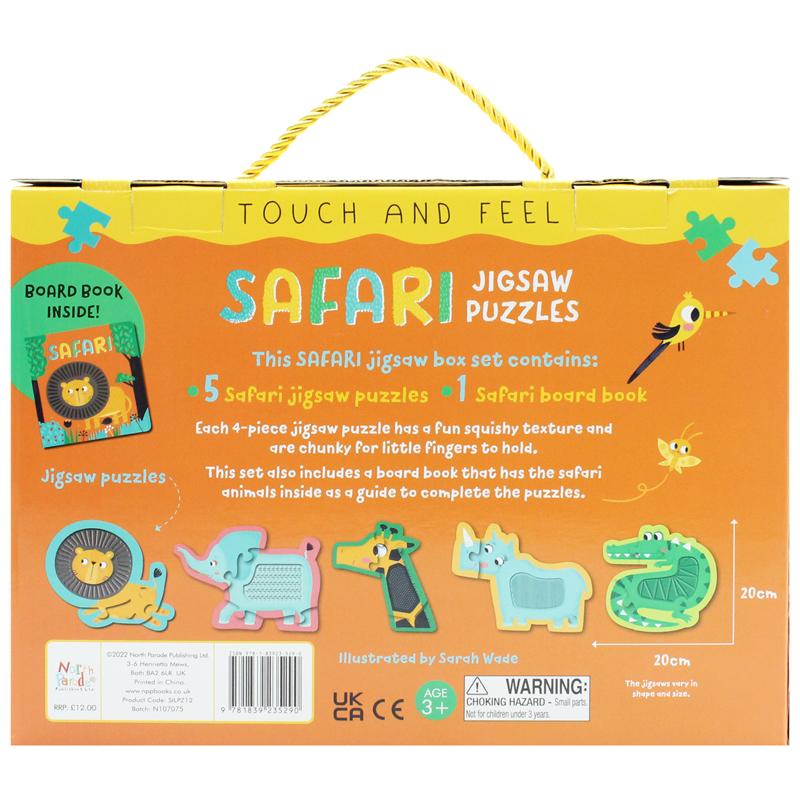 Touch And Feel Jigsaw Puzzles Boxset - Safari (5 Jigsaw Puzzles)