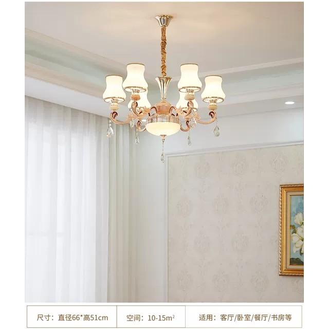 Đèn chùm pha lê cao cấp 8 và 15 tay bóng, tặng kèm bóng led