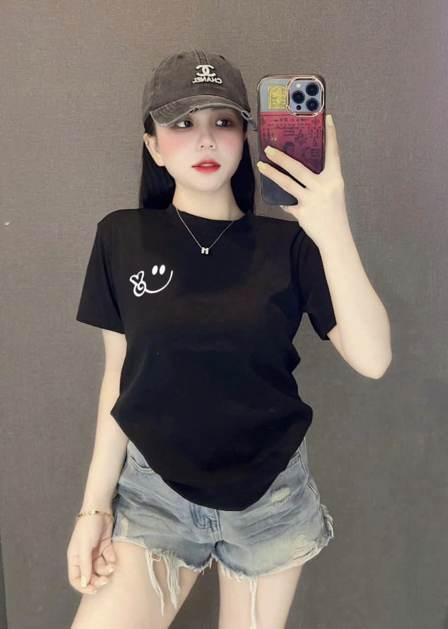 Áo Thun babytee chất borip cotton xịn DOGA in hình mặt cười trẻ trung 3 màu sang trọng Mã188