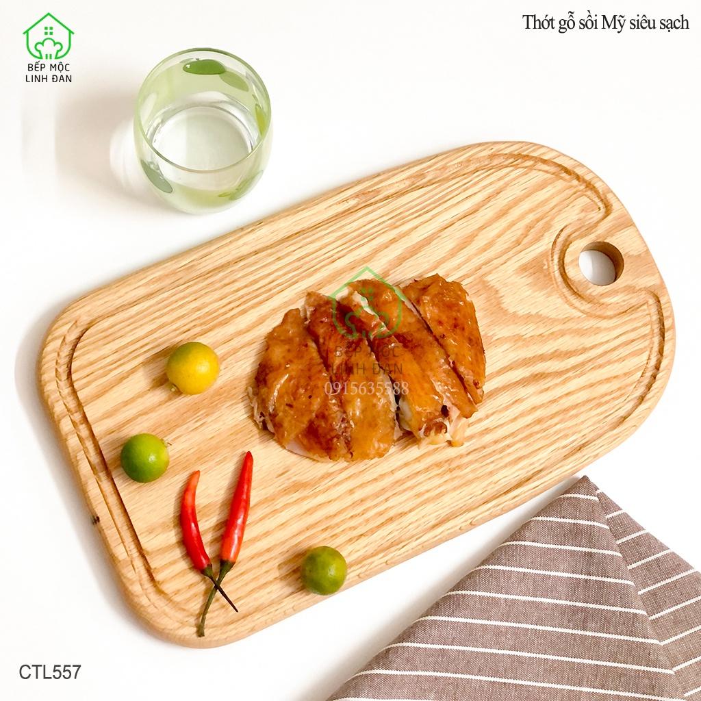 Thớt Gỗ Sồi Nguyên Tấm HAHANCO Bền Đẹp Siêu Sạch 20cm x 34cm