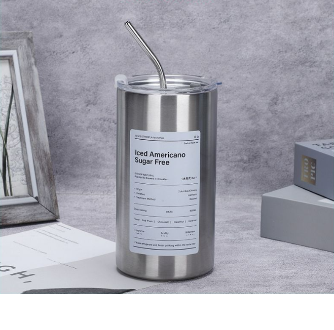 Ly giữ nhiệt iced americano inox 304 cao cấp, cốc giữ nhiệt 600ml có ống hút tiện lợi GD699-lytru600