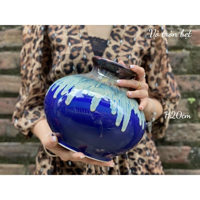 Lọ hoa me hoả biến dáng vò tròn dẹt sz 20cm