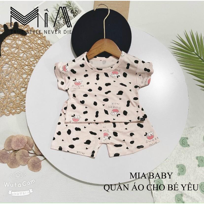 Bộ Cộc Thun lạnh Kwoo Họa Tiết Bò Sữa cho Bé Trai, Bé Gái M16 - Mia Baby