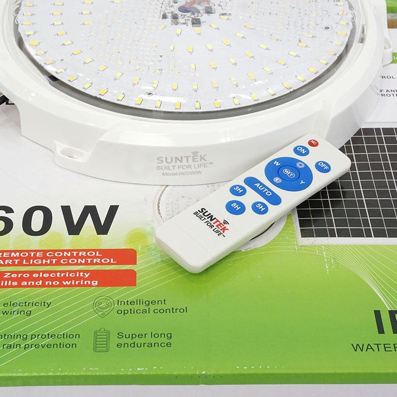 Đèn LED Ốp Trần Năng Lượng Mặt Trời SUNTEK H02 60W - Hàng chính hãng