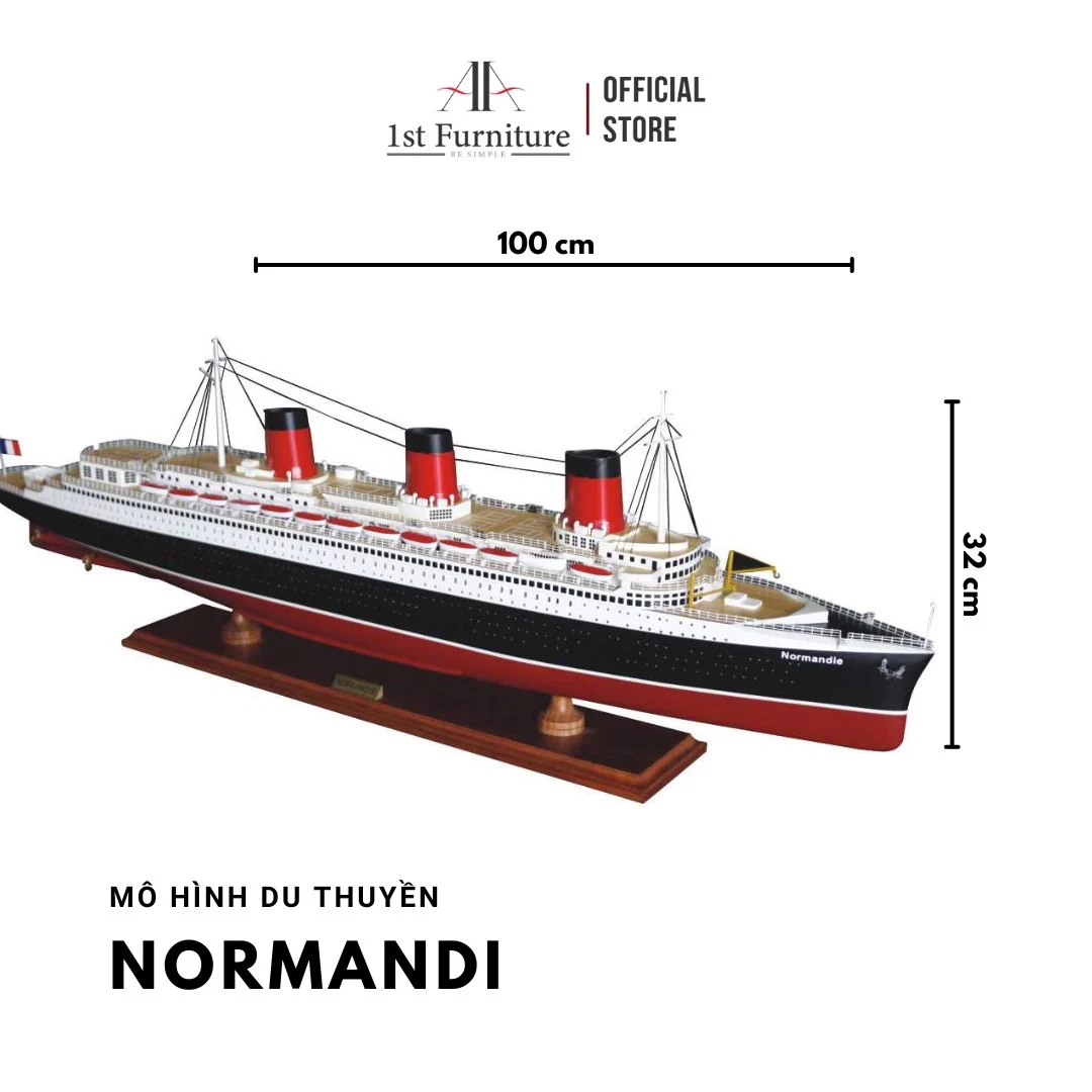 Mô hình Du thuyền NORMANDI cao cấp, mô hình gỗ tự nhiên, sang trọng lắp ráp sẵn 1st FURNITURE