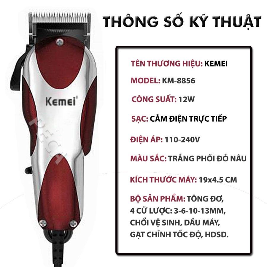 Tông đơ cắt tóc cắm điện trực tiếp Kemei KM-8856 công suất mạnh có thể dùng cắt lông thú cưng chó mèo điều chỉnh tốc độ