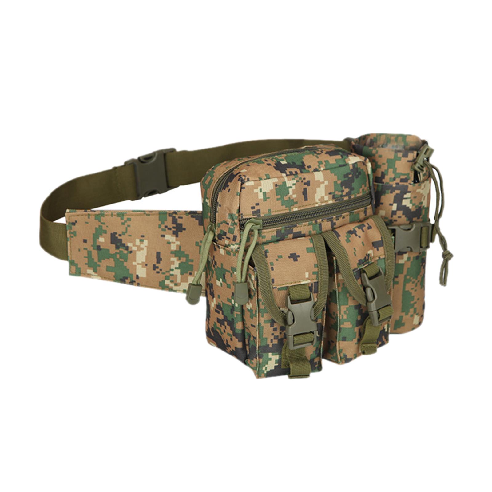 Outdoor Men Waist Pack Bag Hiking Water Bottle Pouch Waterproof Sports Hunting Walking Climbing Mountaineering Riding Fishing Camping Shooting Utility