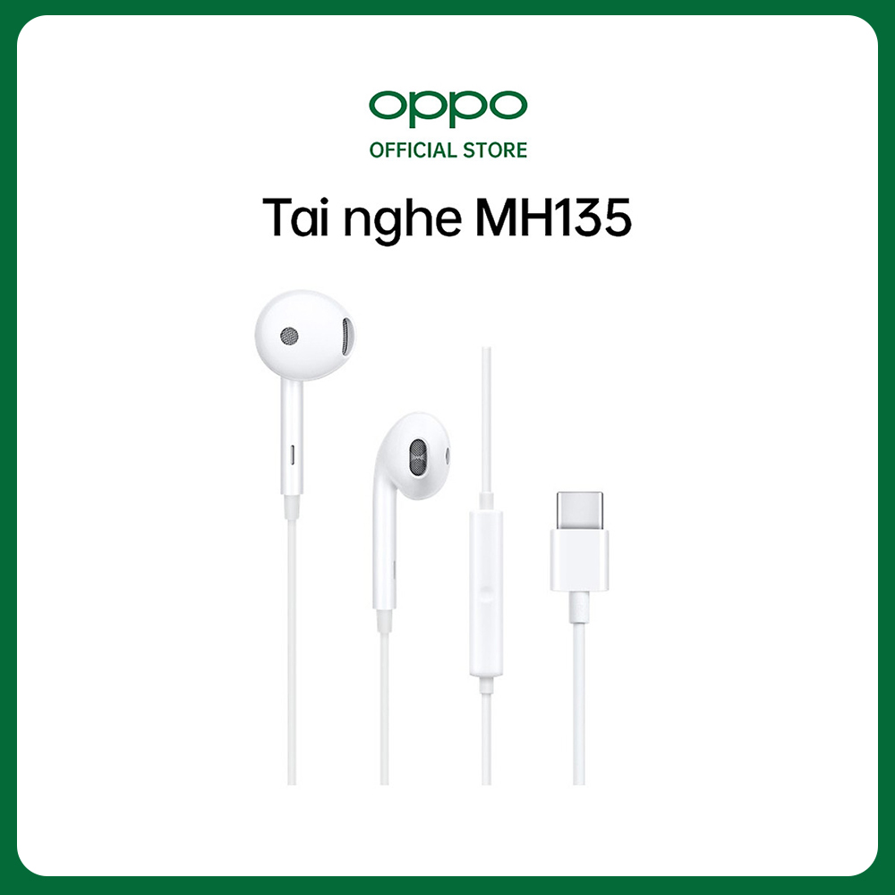 Tai Nghe Điện Thoại OPPO MH135 Có Mic Thoại Cổng Type C | Tương Thích Với Điện Thoại OPPO Có Cổng Type C | Hàng Chính Hãng