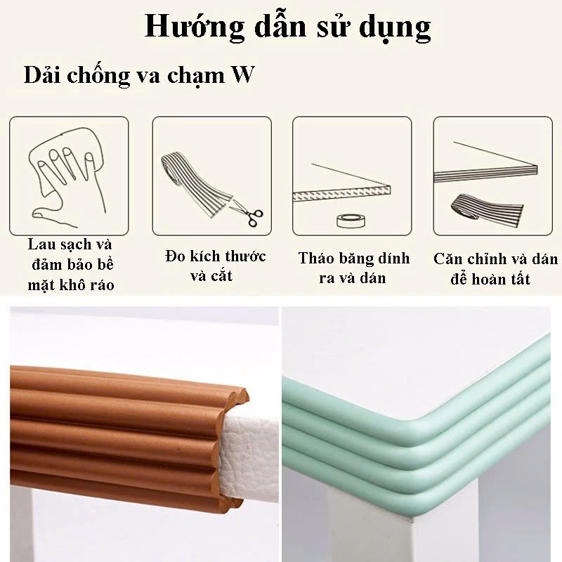 Cuộn xốp bọc cạnh bàn bịt góc chữ W bảo vệ chống sốc chống va chạm êm dày DÀI 2 MÉT Bọc Cạnh Bàn Ghế Giường Tủ Bảo Vệ Trẻ Em Dây Bọt Biển Tránh Va Đập Góc Cạnh Sắt Kèm Băng Dán - Hàng Loại 1- Chính Hãng KHÓA BẢO VỆ CÁC LOẠI