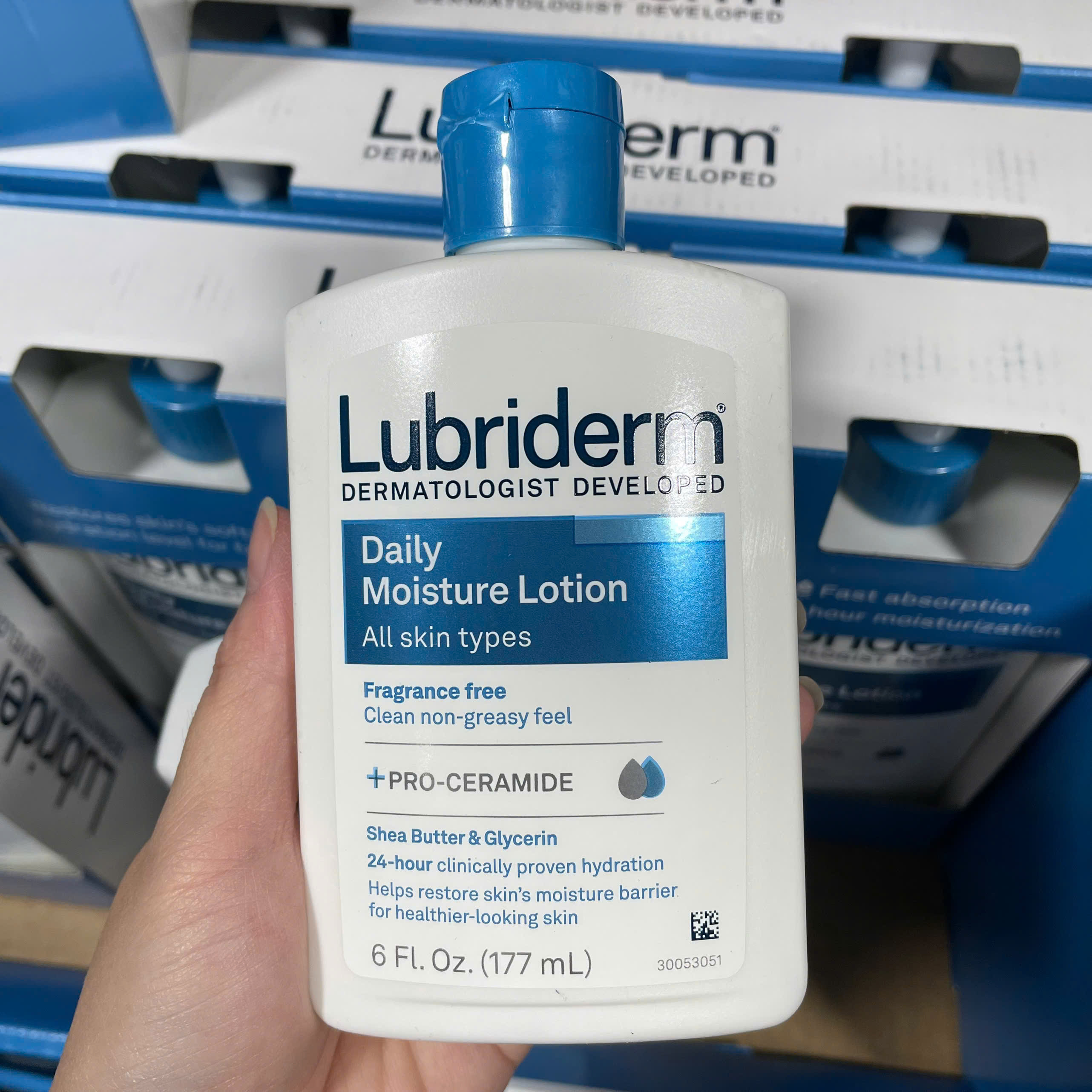 Set 3 chai Sữa dưỡng thể Lubriderm Daily Moisture Lotion Normal To Dry Skin Fragrance Free
