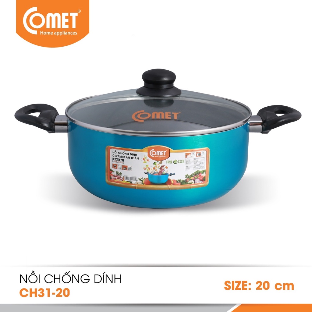 Nồi chống dính Ceramic an toàn Comet CH31-20 - Hàng Chính Hãng