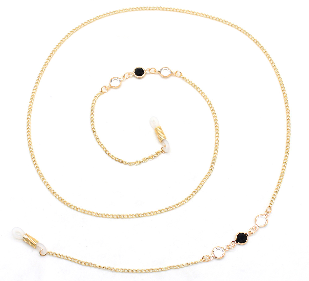 Chain kính Dây chuyền đeo gọng kính râm nam nữ cá tính pha lê stone tối giản màu đen và trắng basic unisex trend hot