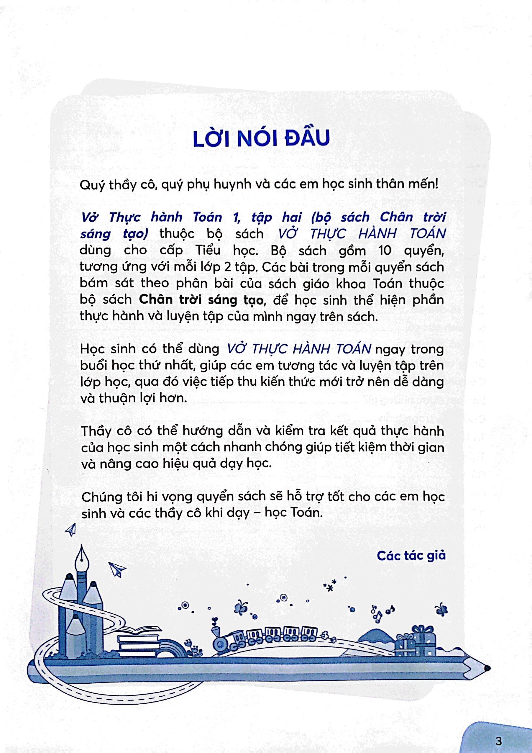 Vở Thực Hành Toán 1 - Tập 2 (Theo Bộ SGK Chân Trời Sáng Tạo) (2023)