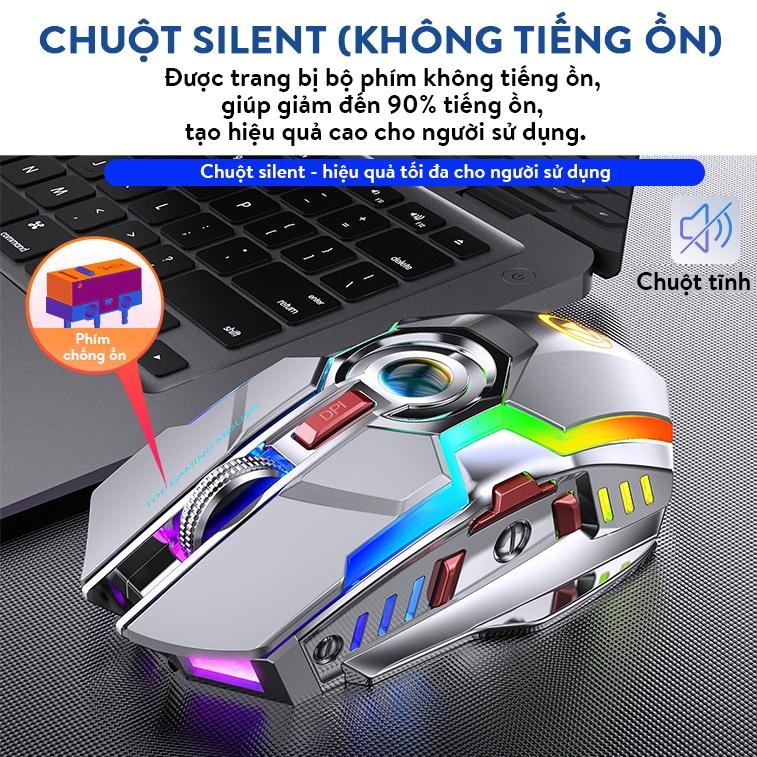 Chuột không dây Coputa chuột máy tính gaming laptop silent full LED A5