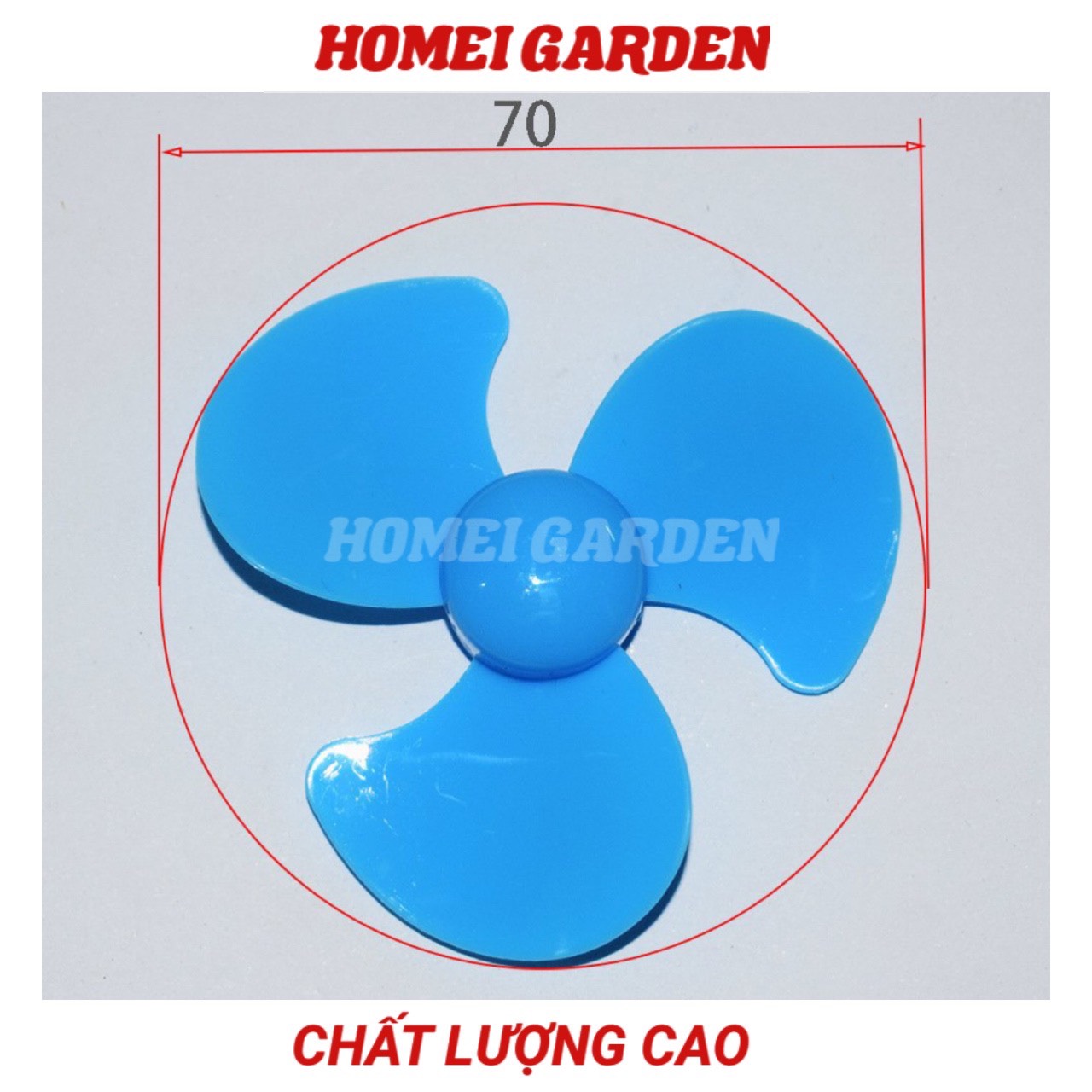 2 cánh quạt nhựa mini 3 cánh 70mm trục 2mm màu xanh chất lượng cao - HM0079