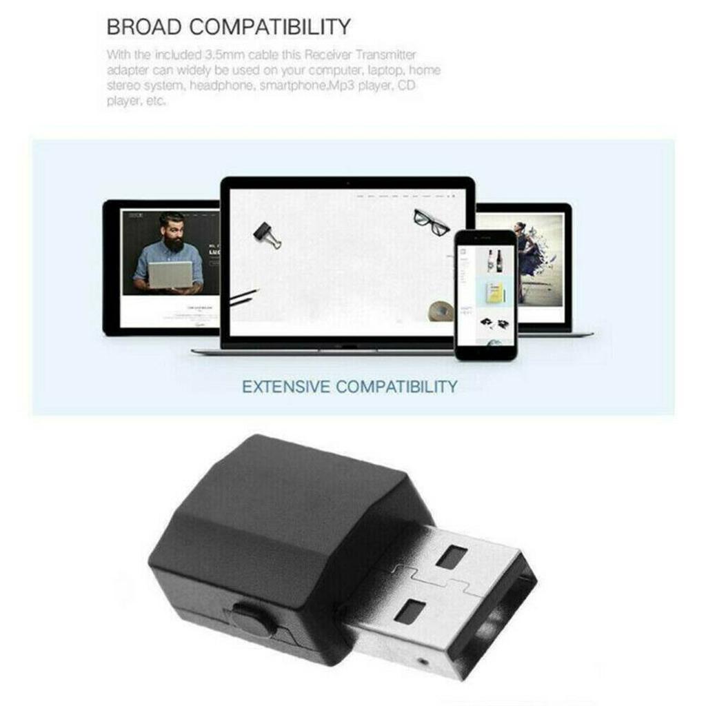 2in1 Mini Bluetooth v5.0  10m for PC Computer Support Windows 10 8.1