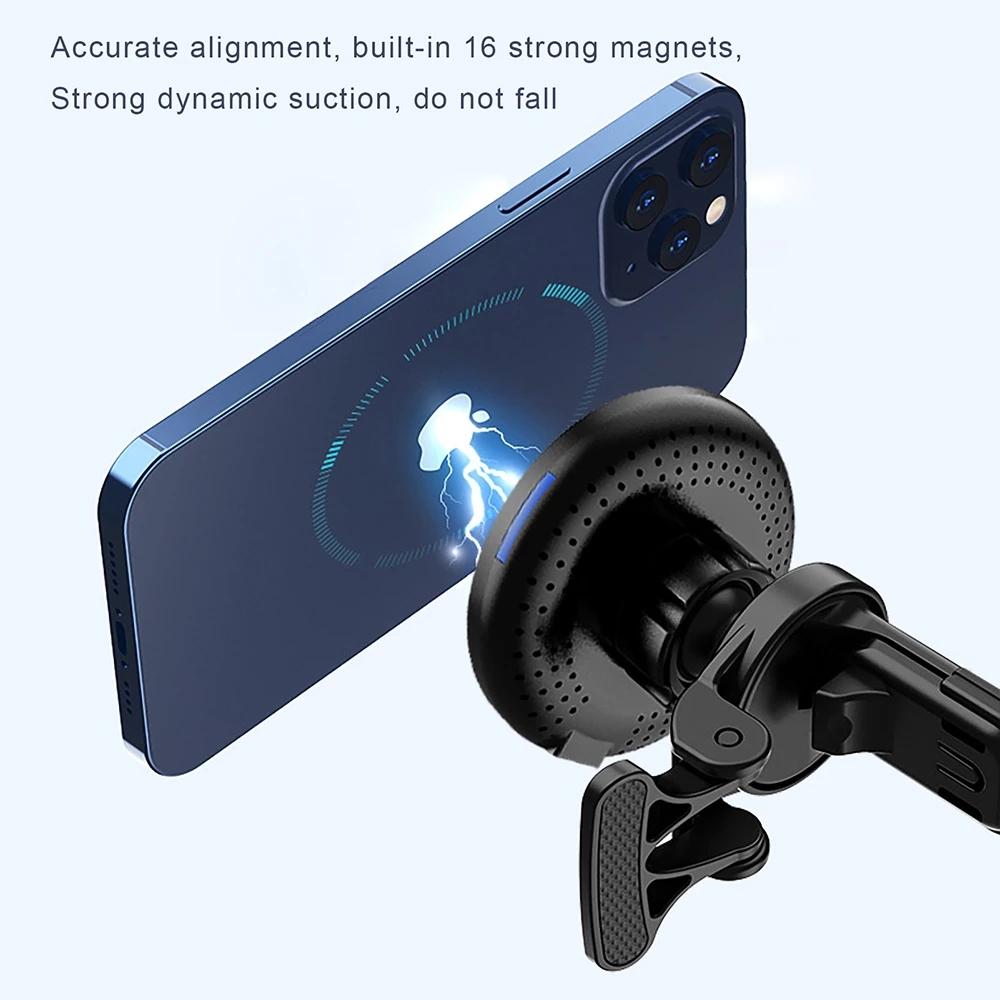 ILEPO Nhiều an toàn không khí thông hơi có bộ sạc không dây 15W cho iPhone 12 Pro 12 Pro Max 12 Mini Phone