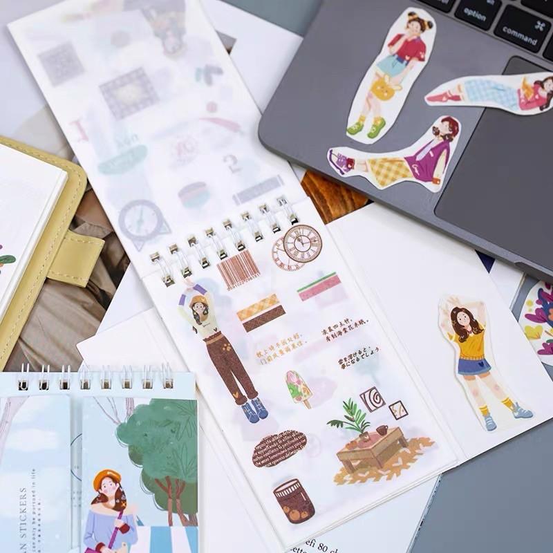 Cuốn sổ stickers book 20 tờ chủ đề cô gái dễ thương