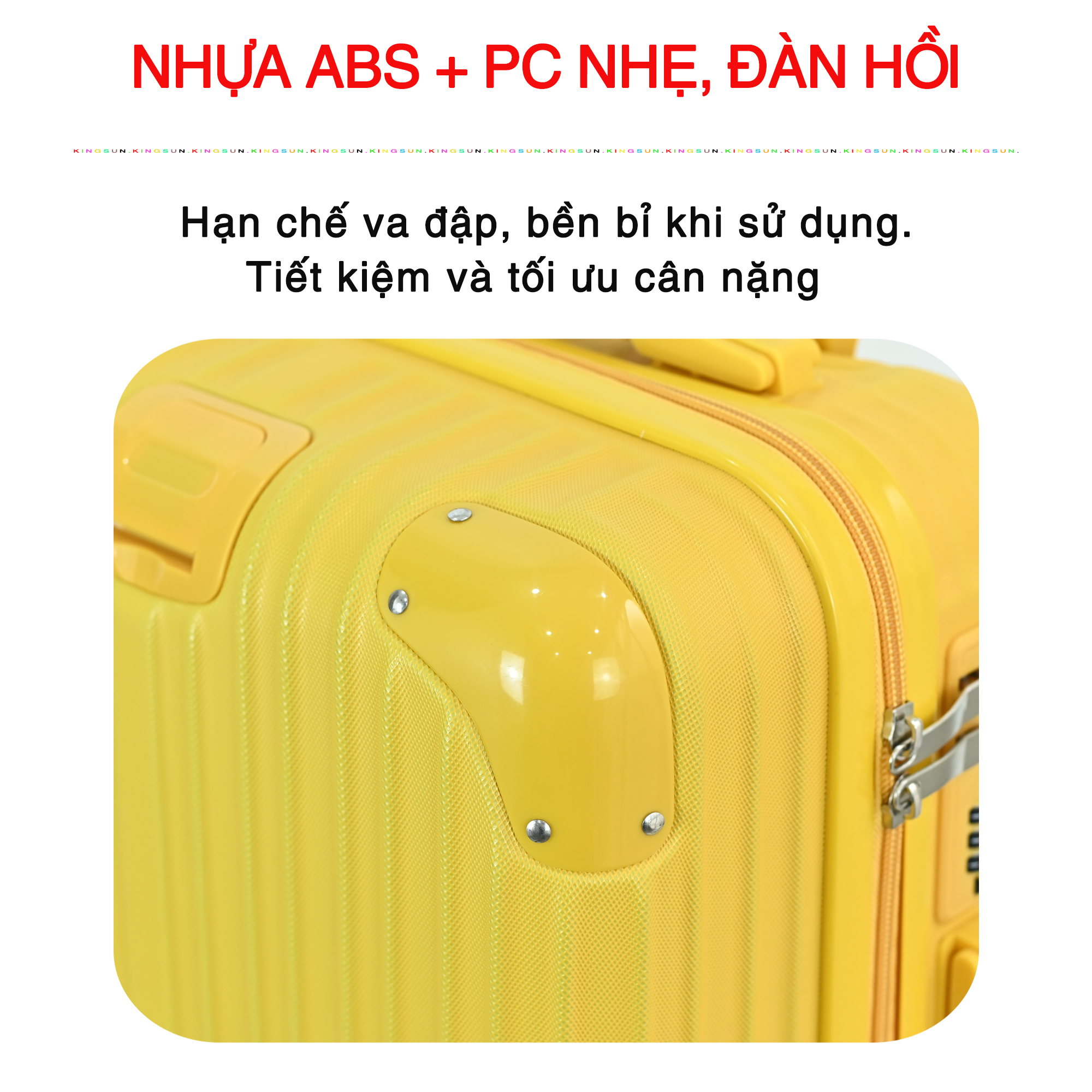 Hình ảnh Vali du lịch kéo Kingsun cao cấp Size 24inch KS-033 - Đen