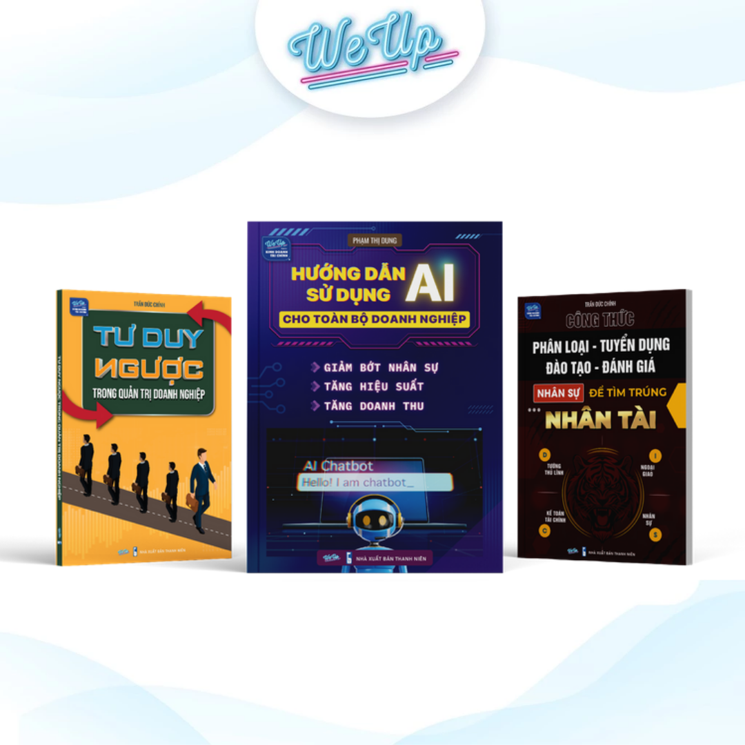 Combo 3 sách: Hướng dẫn sử dụng AI cho toàn bộ doanh nghiệp, Tư duy ngược và Công thức tuyển dụng nhân tài