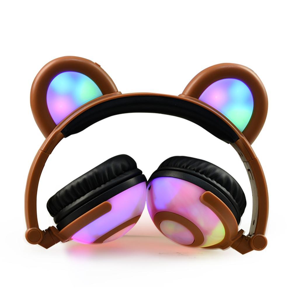Kids Headphones LED Light Up Foldable Stereo Headset