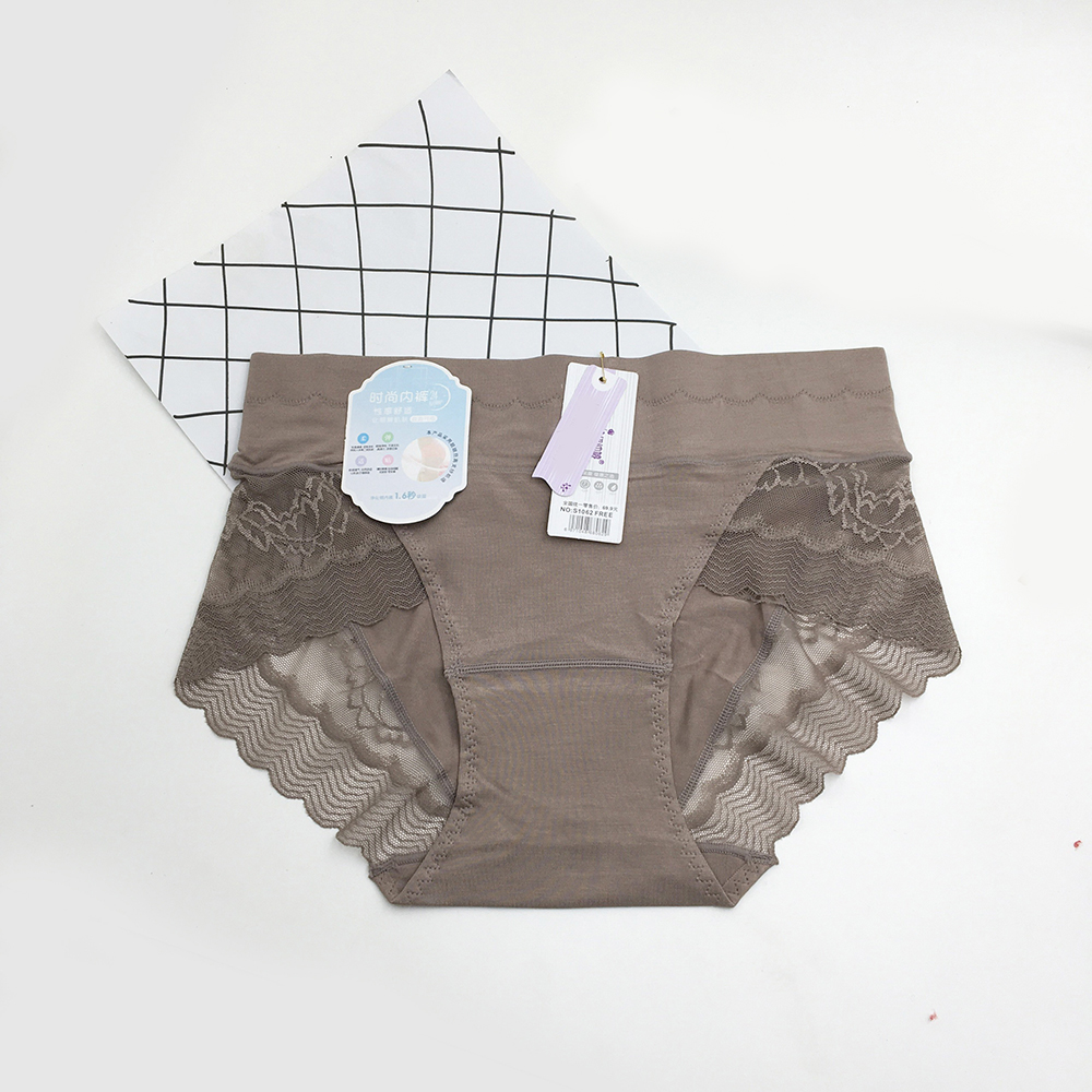 Hình ảnh Combo 3 quần lót cotton viền ren cạp cao che mỡ bụng hiệu quả