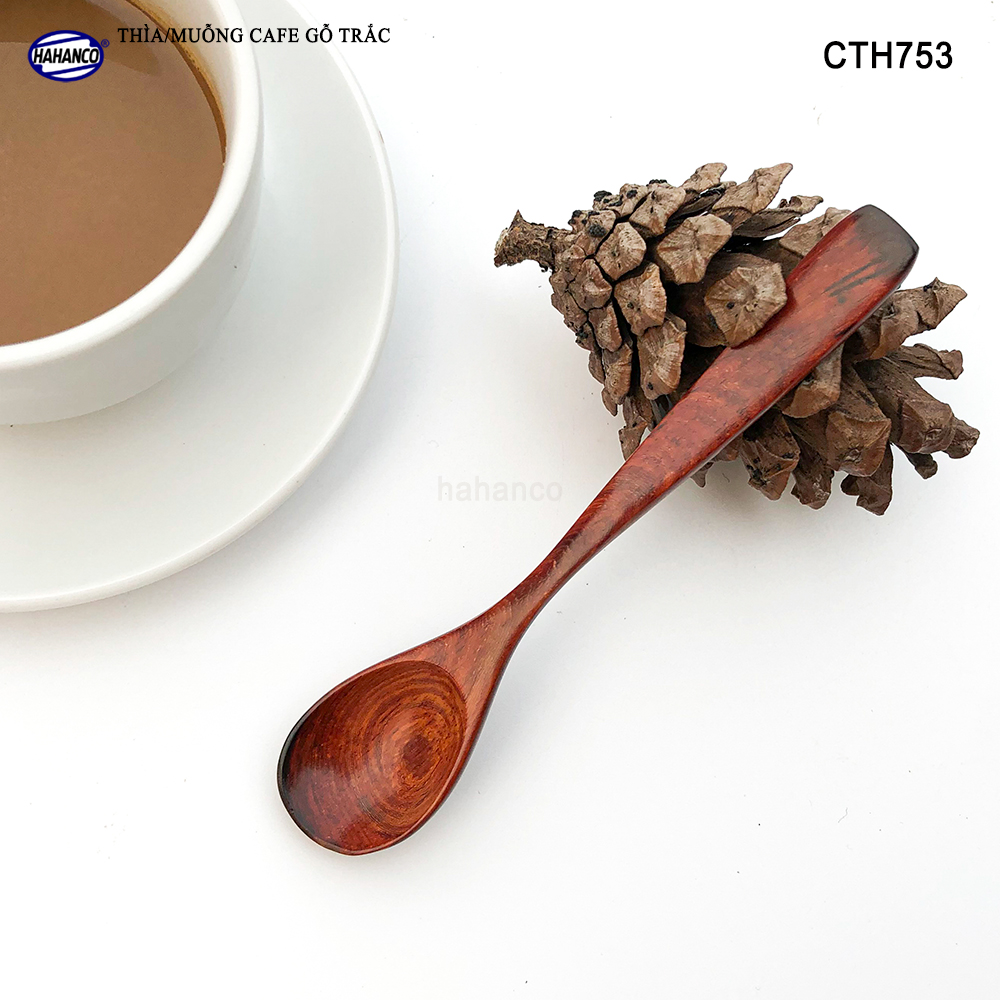Thìa Cà Phê, muỗng pha trà, gỗ Trắc/Cẩm Chuôi uốn lượn sóng/Độc đáo - CTH753