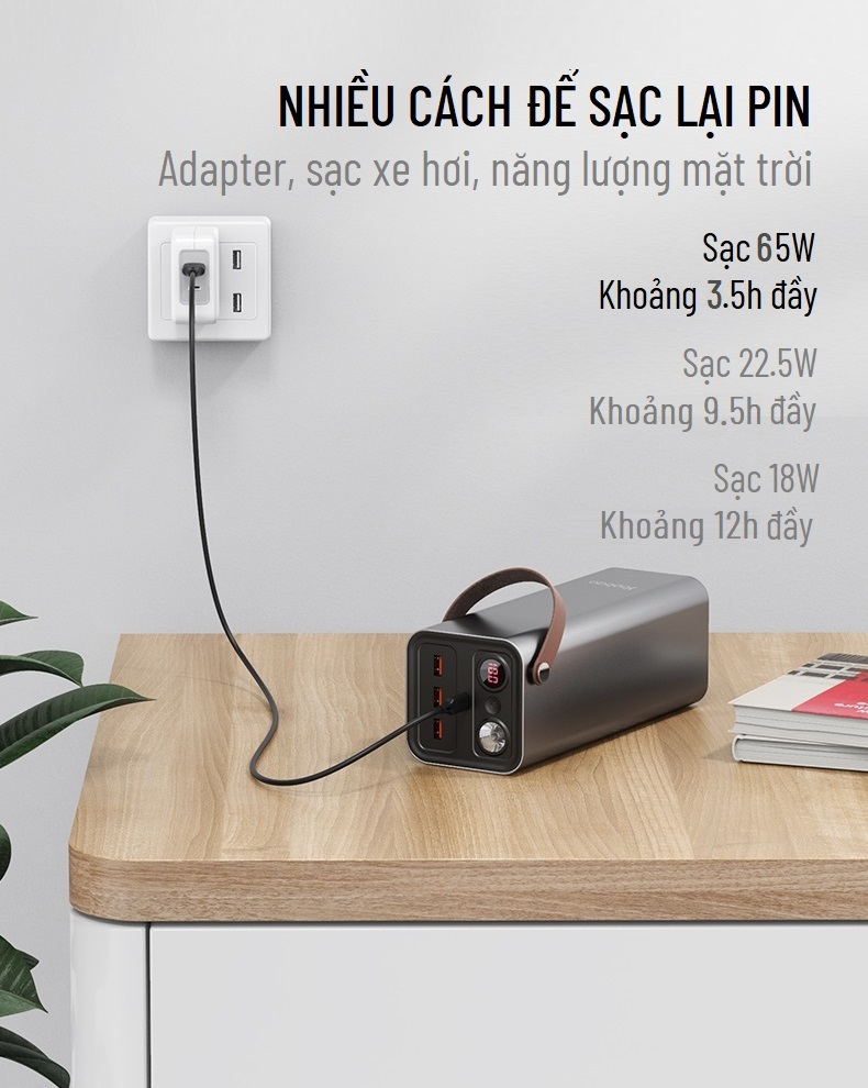 Trạm sạc dự phòng 46200mAh Yoobao EN1 Sạc nhanh PD65W 220V/150W- hàng chính hãng