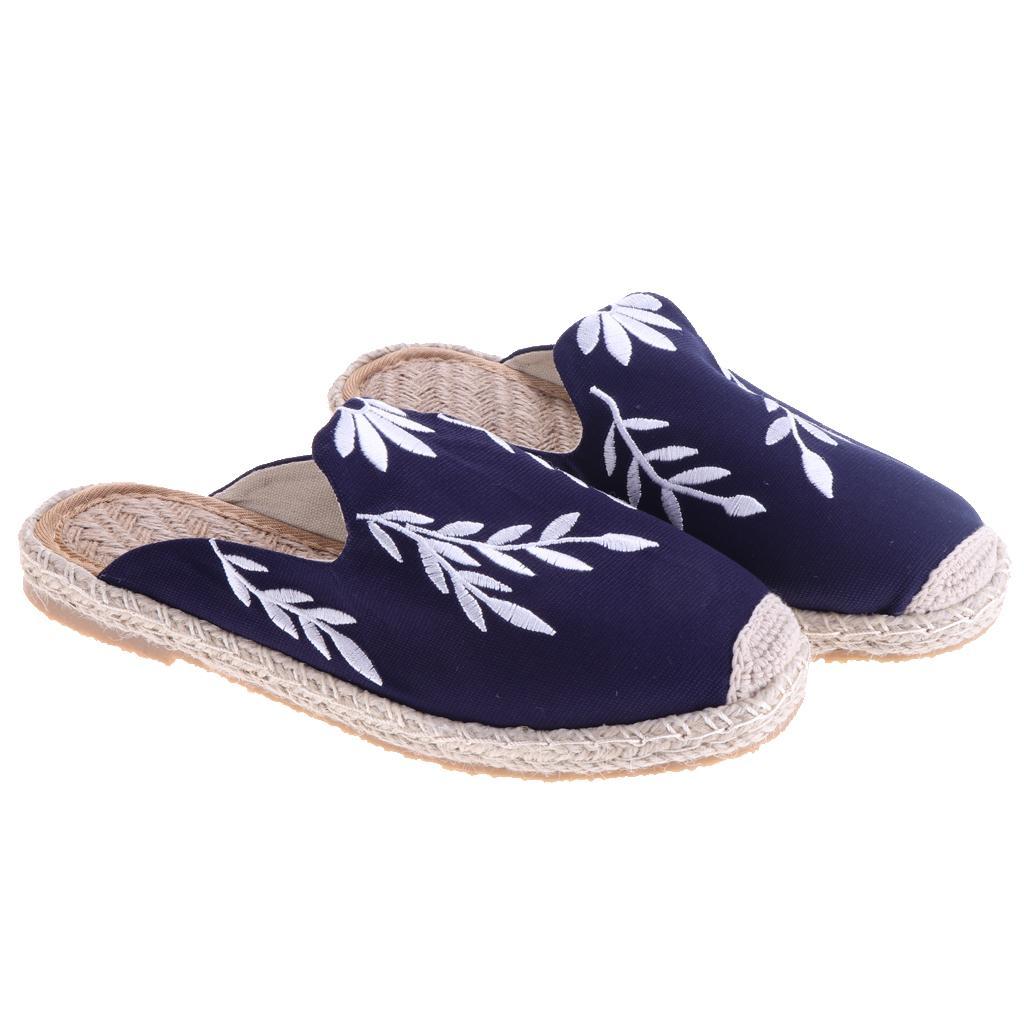 Lady Womens Flat Espadrilles Mule Slipper Shoes Espadrille Slide Slippers Causal Slipper
