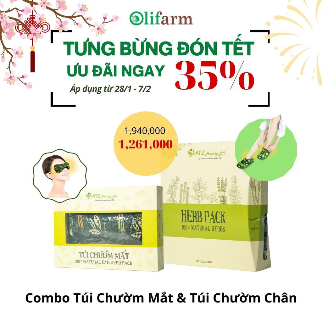 Combo túi chườm chân + túi chườm mắt  - tuần hoàn máu, đã thông kinh lạc, làm ấm chân, giảm đau nhức, thư giãn ngủ ngon