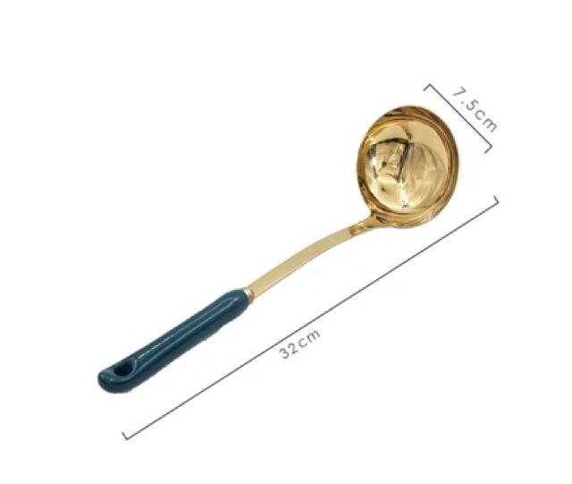 Bộ 7 món muỗng , thìa , đảo đồ ăn mạ vàng cao cấp