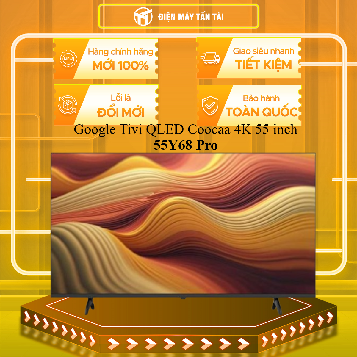 Google Tivi QLED Coocaa 4K 55 inch 55Y68 Pro - HÀNG CHÍNH HÃNG - CHỈ GIAO HCM
