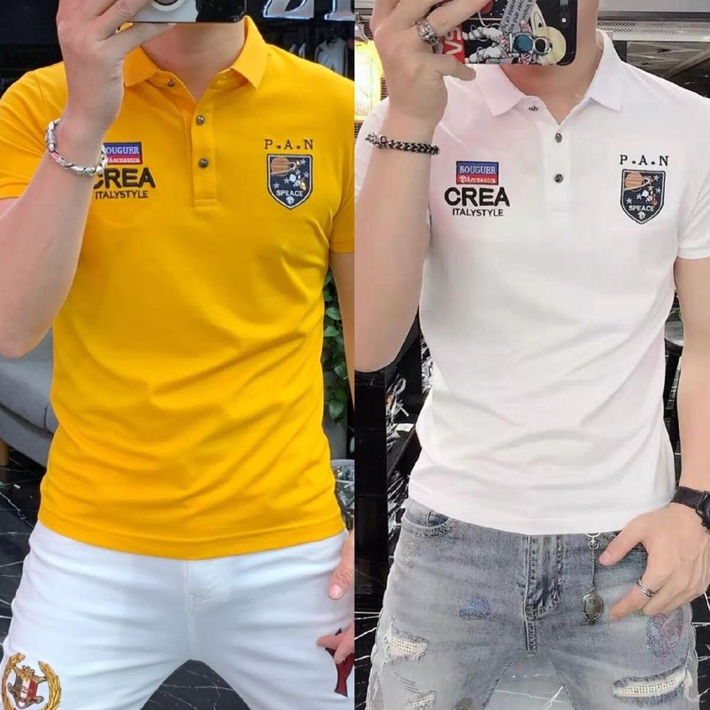 Áo thun nam có cổ thêu LOGO cực đẹp, áo POLO chất cotton, fomr body có 3 màu lựa chọn