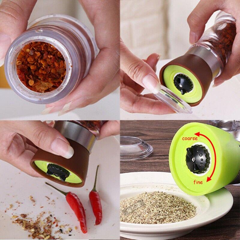 Stainless Steel Pepper Grinder Mill Manual Grinder Bottle Food Herb Grinders Spice Jar Containers Kitchen Gadgets Spice Bottles